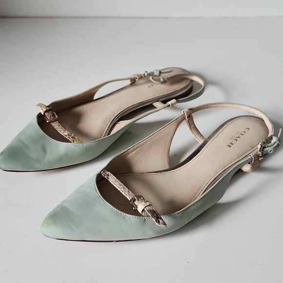 COACH | Wooster Slingback Flats in Mint Green Size 8.5B - Picture 2 of 7